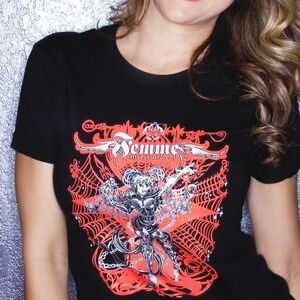 Neon Red Psychedelic Female Graphic T-Shirt Cool